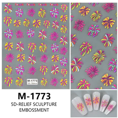 5D Nail Art Stickers Love Hearts Stars French Nail Art Design