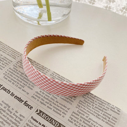 Aveuri Korea Style Retro Headband Women Simple Cloth Fabric Hair Band Floral Lattice Hairbins For Ladies Girl Headwear Hair Accessories