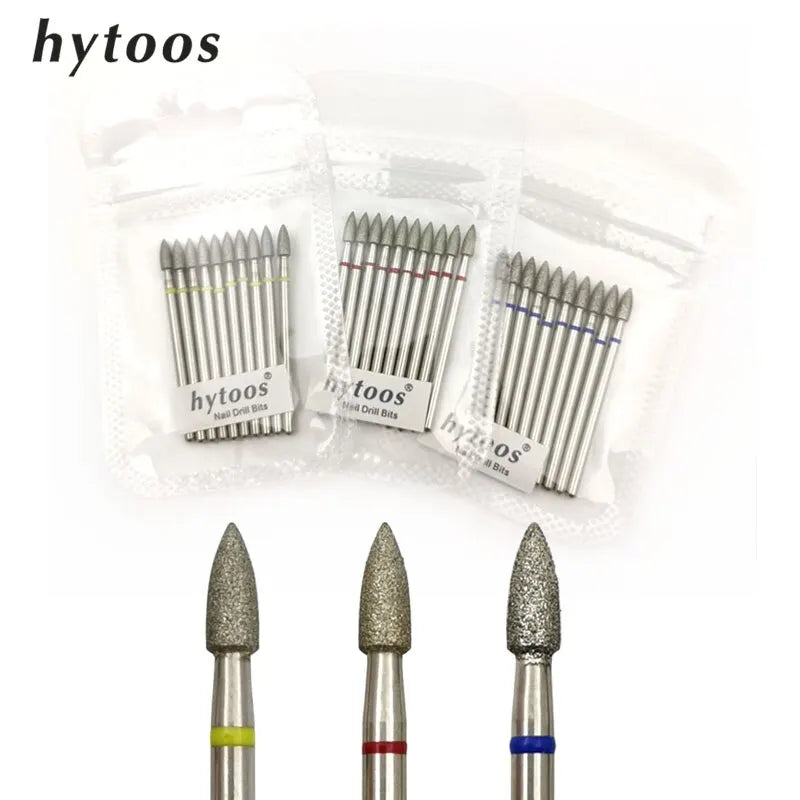 HYTOOS Cone Diamond Cuticle Bit Manicure Drills Nails Accessories