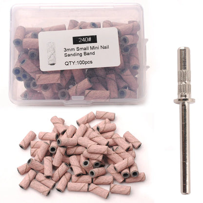 100pcs 3.1mm Mini Sanding Bands Kits Nail Drill Bits Mandrel Sets