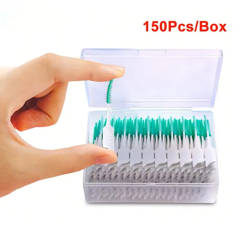 150Pcs/box Interdental Brush Soft Rubber Teeth Cleaning Tools Dental