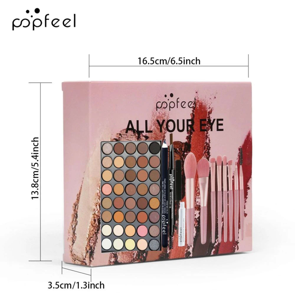POPFEEL Eye Makeup Set 40 Color Eyeshadow Palette Eyebrow Pencil