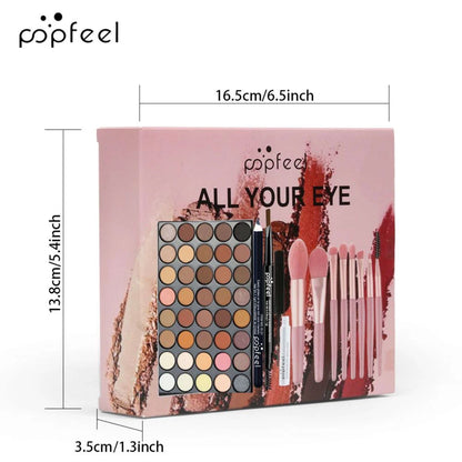 POPFEEL Eye Makeup Set 40 Color Eyeshadow Palette Eyebrow Pencil