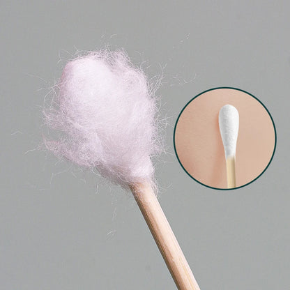 500/1000pcs Double-Headed Wood Cotton Swabs for Nose & Ear Cleaning