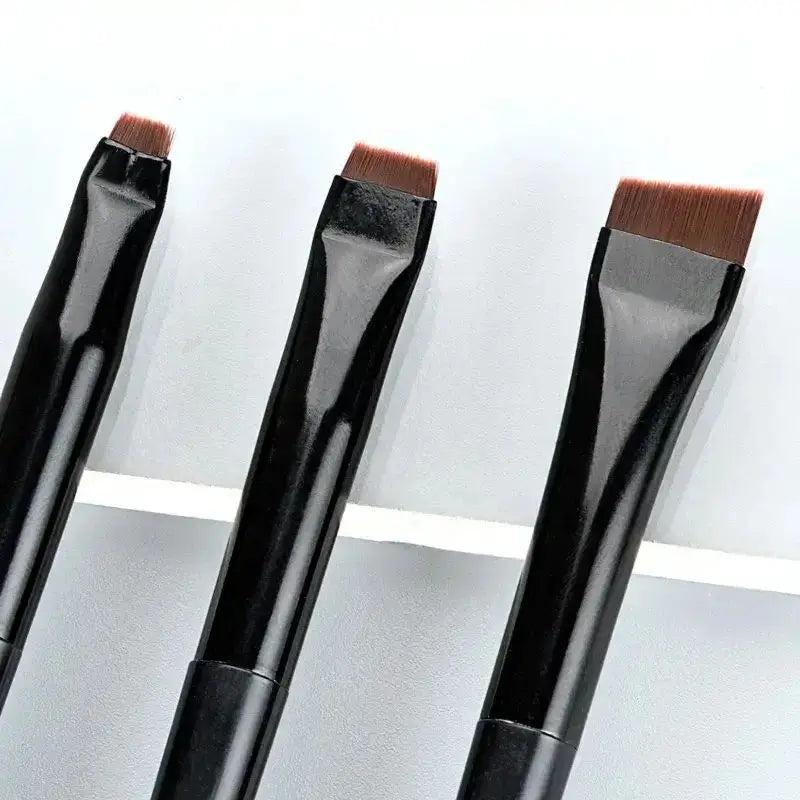 3-Piece Eyeliner & Eyebrow Brushes Set - Ultra-Fine & Flat Tips for