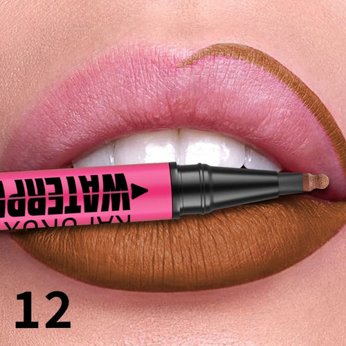 1PC Liquid Matte12-Color Lipliner Pencil Waterproof Plumping Stain