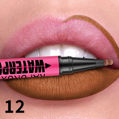 1PC Liquid Matte12-Color Lipliner Pencil Waterproof Plumping Stain