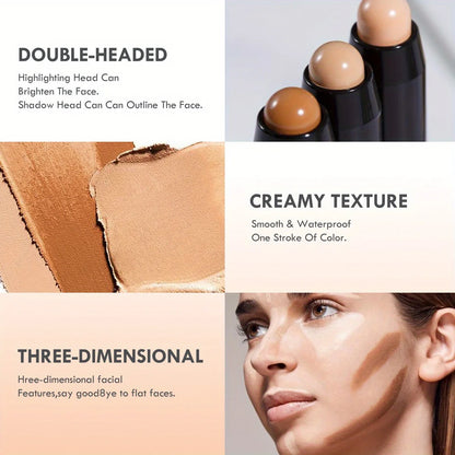 Contouring Stick with Double-headed Concealer Highlighter for