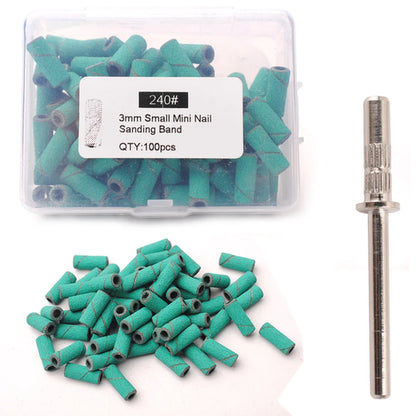 100pcs 3.1mm Mini Sanding Bands Kits Nail Drill Bits Mandrel Sets