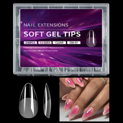 Luxury False Nail Tips Soft Gel Fingertip Semi-matte Capsules Almond