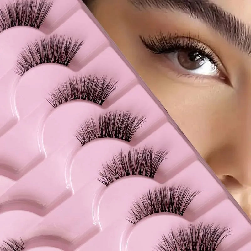 Half eyelashes, natural appearance 10 pairs of thick cat eyelashes