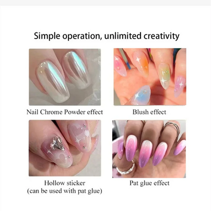 Nail Art Silicone Brush Reusable Mirror Powder Pigment Applying