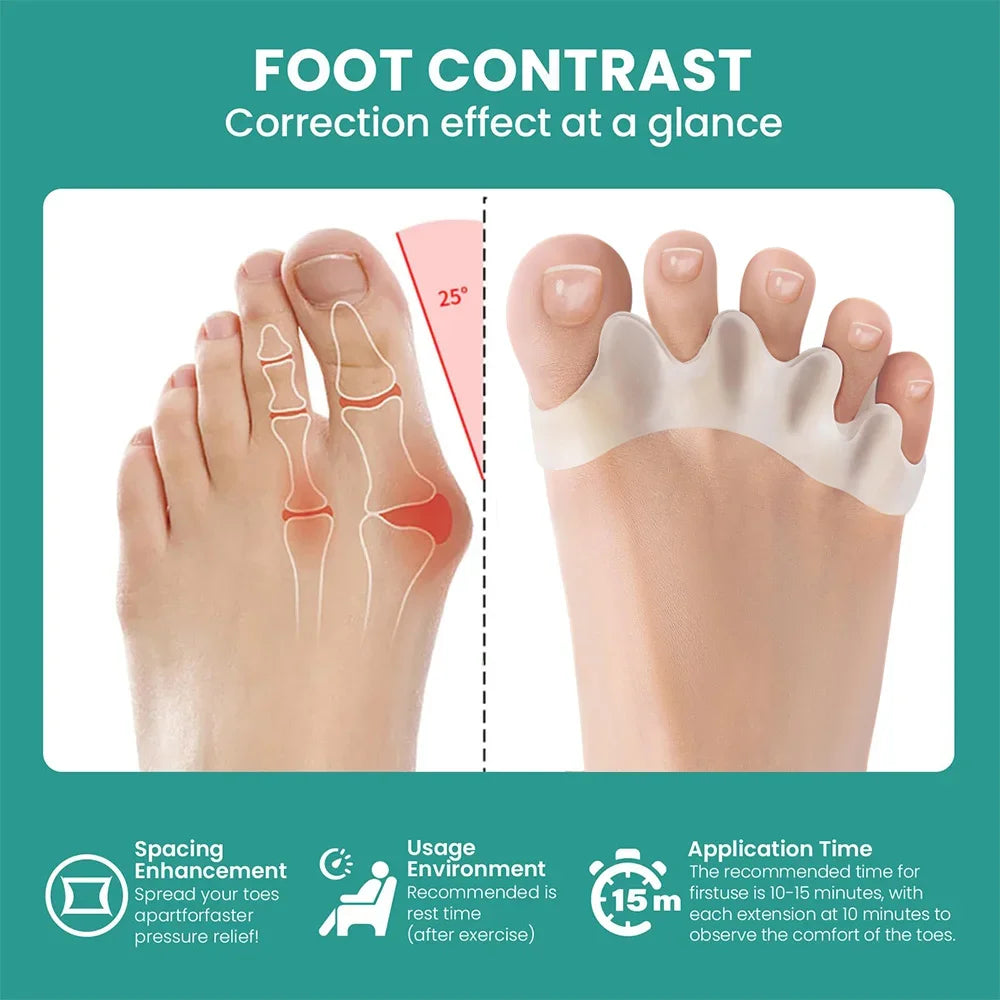 1 Pair Silicone Toe Separator, Bunion Corrector,Hammer Toe Corrector,