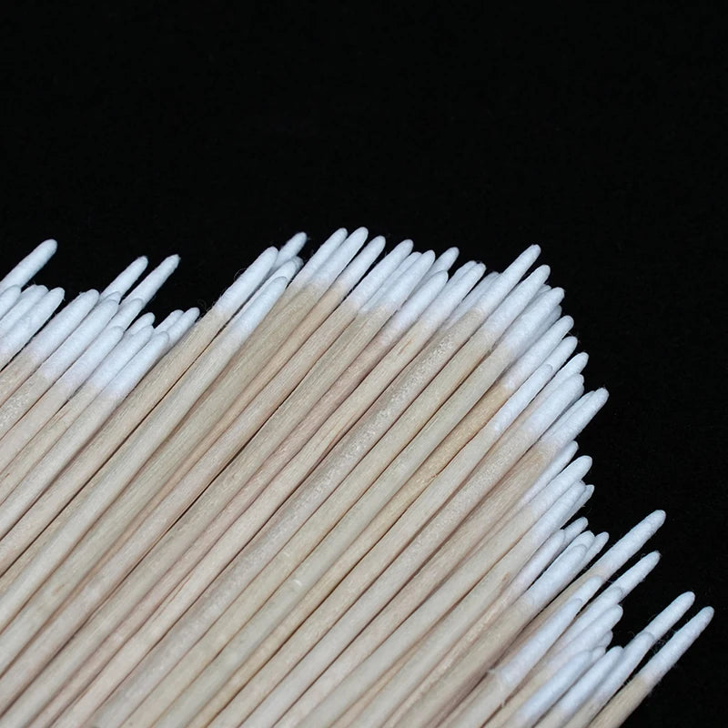 300Pcs Nails Wood Cotton Swab Clean Sticks Nail Polish Remover Art