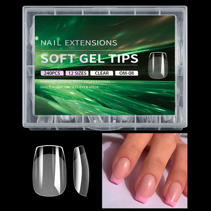 Luxury False Nail Tips Soft Gel Fingertip Semi-matte Capsules Almond
