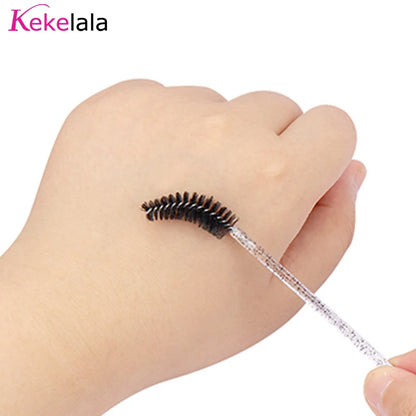 50Pcs/Bottle Eyelash Extension Brushes With Container Eyebrow  Eye