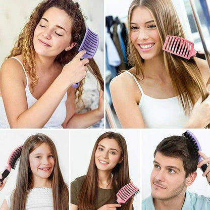 Hair Brush Scalp Massage Comb Hairbrush Boar Bristle Nylon Women Wet