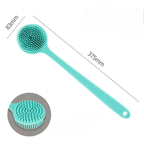 Silicone Back Scrubber Brush for Shower  Long Handle Body Deep