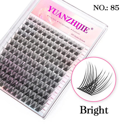 DIY 144 Cluster Lashes YUANZHIJIE free ship Segmented Beam Natural C/D