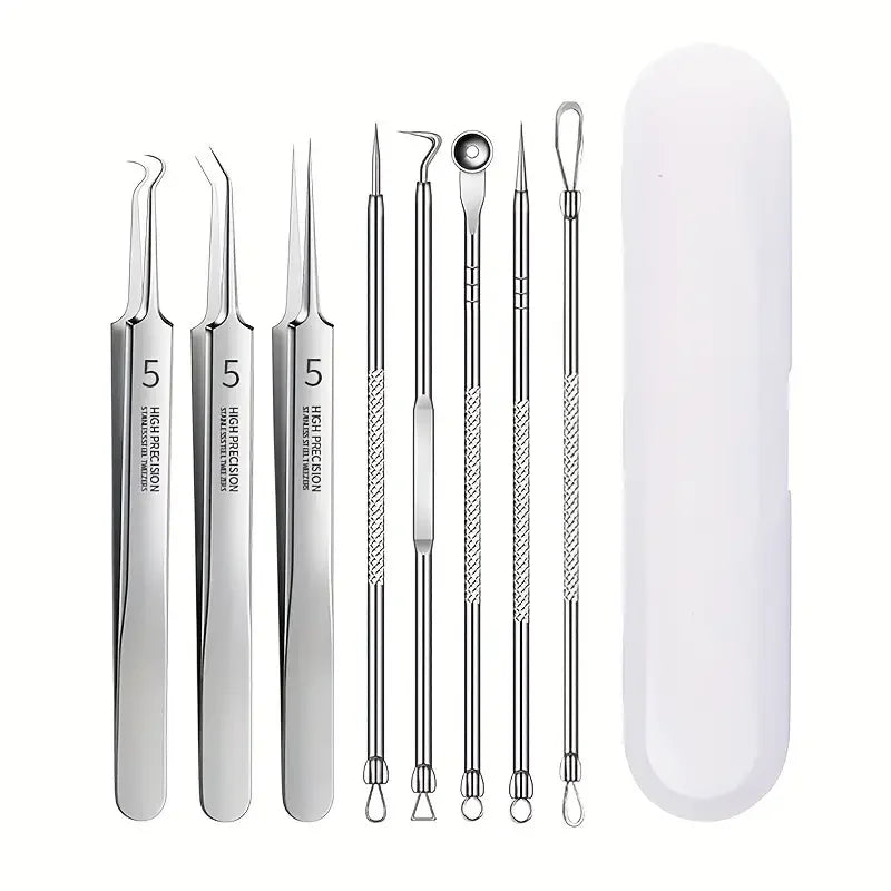 8 PCS Stainless Steel Acne Clip, Cell Clip, Blackhead Clip, Acne