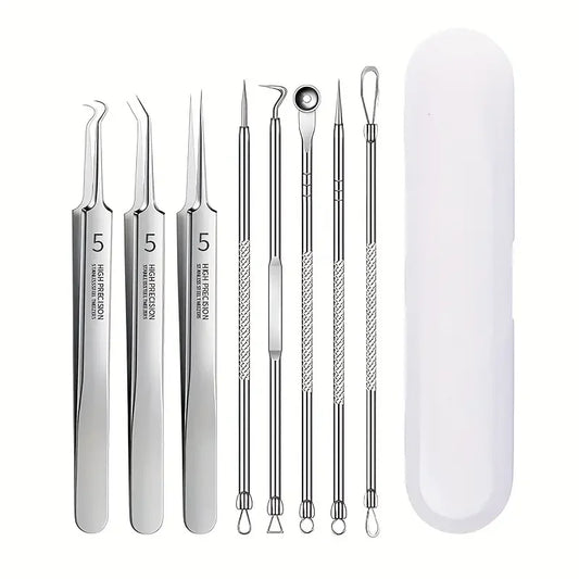 8 PCS Stainless Steel Acne Clip, Cell Clip, Blackhead Clip, Acne
