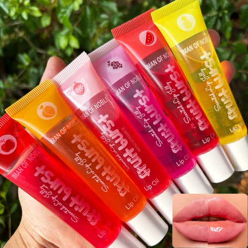 6Pcs Fruity Flavor Watery Glossy Lip Gloss Set Clear Lip Gel Hydrating