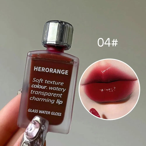 Lightly Glass Water Gloss Herorange Lip Glaze Mirror Moisturizing