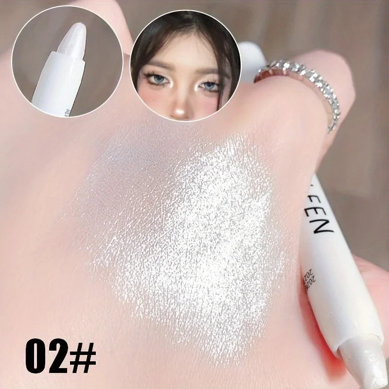 1pc Shimmering Highlight Stick, Glitter White Eyeshadow Pencil for