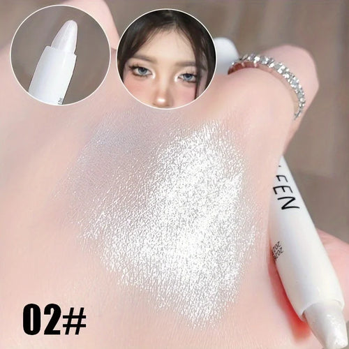 1pc Shimmering Highlight Stick, Glitter White Eyeshadow Pencil for
