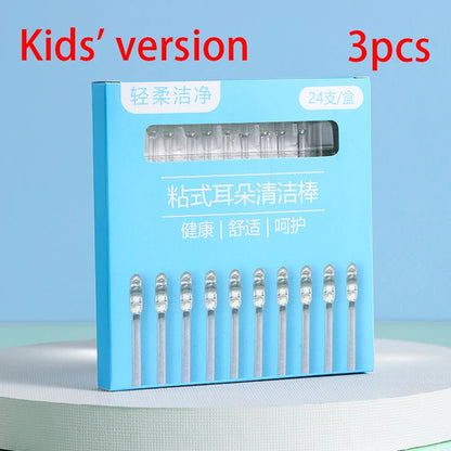 24Pcs/Box Silicone EarWax Remover Sticky Ear Picks Disposable Adhesive