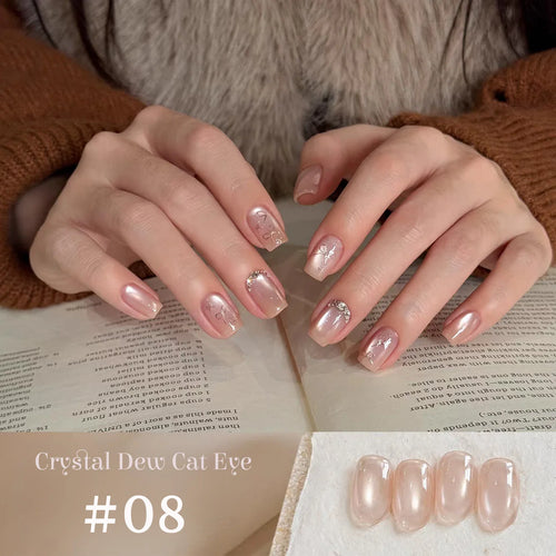 1-9pcs TC Flow Light White Cat Eye Gel Nail Polish Ultra Shine Soak