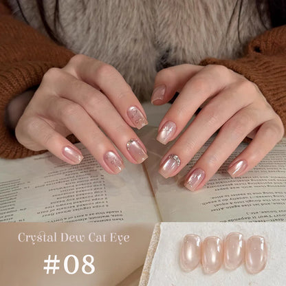 1-9pcs TC Flow Light White Cat Eye Gel Nail Polish Ultra Shine Soak