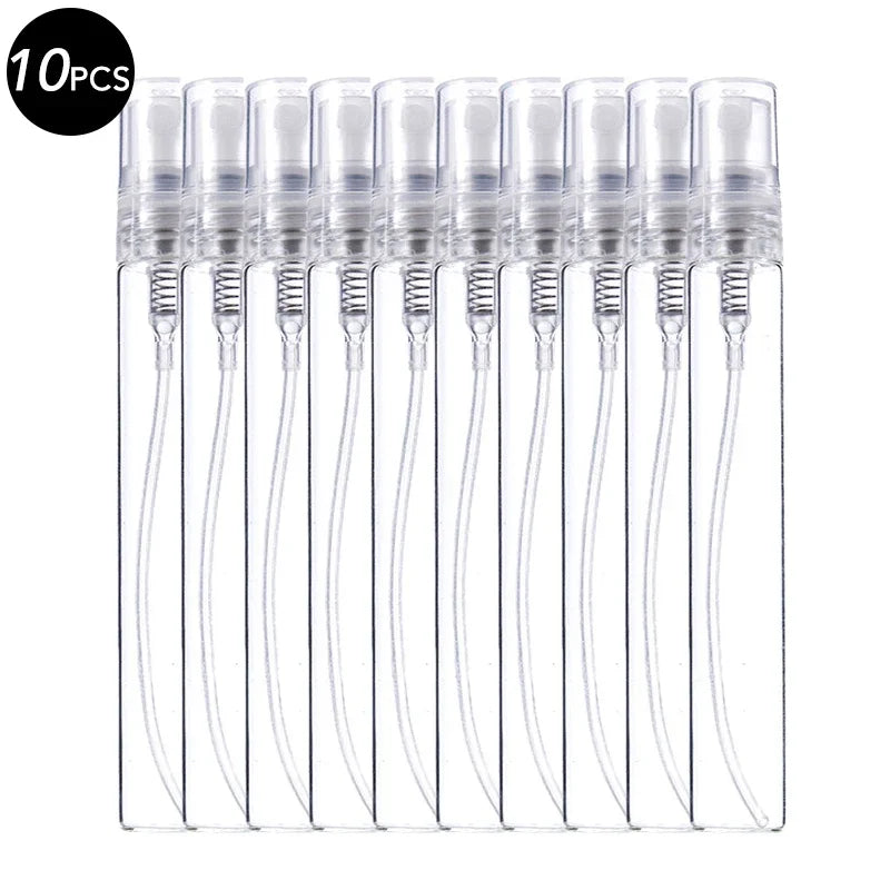 5/10Pcs 3ml 5ml 10ml Clear Mini Perfume Glass Bottle Empty Cosmetics