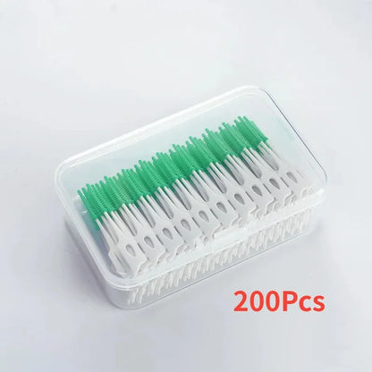 200/400pcs Interdental Silicone Brushes Dental Toothpicks Brush