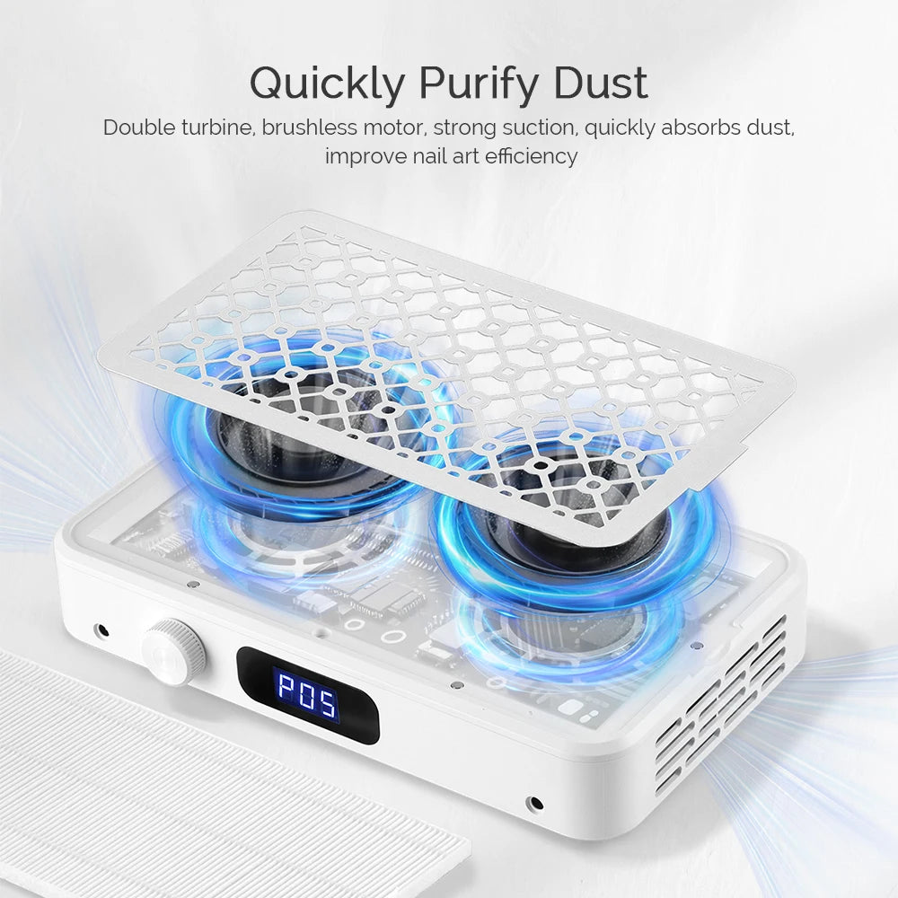 Professional Turbo Vacuum Cleaner Brushless Nail Dust Collector Two