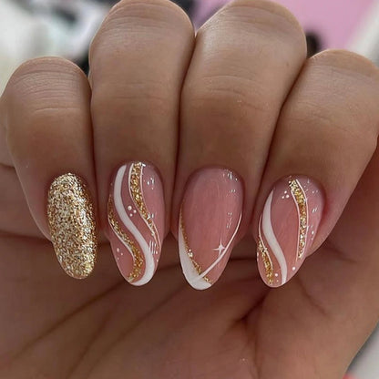 24PCS/ brown ballet-shaped fake nails instantly upgrade your look with