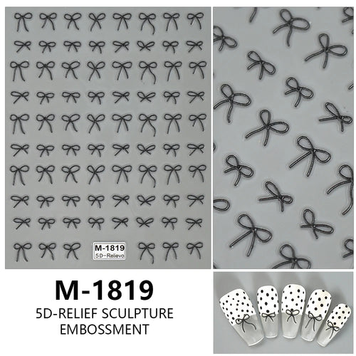 5D Nail Art Stickers Love Hearts Stars French Nail Art Design