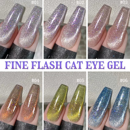 WS Black Glass Cat Magnetic Gel Nail Polish Punk Style Nail Art