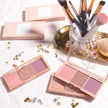 Three Color Blush Nude Makeup Natural Matte Milk Tea Color Orange Long