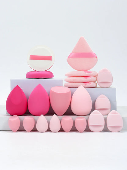 20 Pcs Pink Makeup Sponge and Makeup Puff Set Suitable for Face Cream
