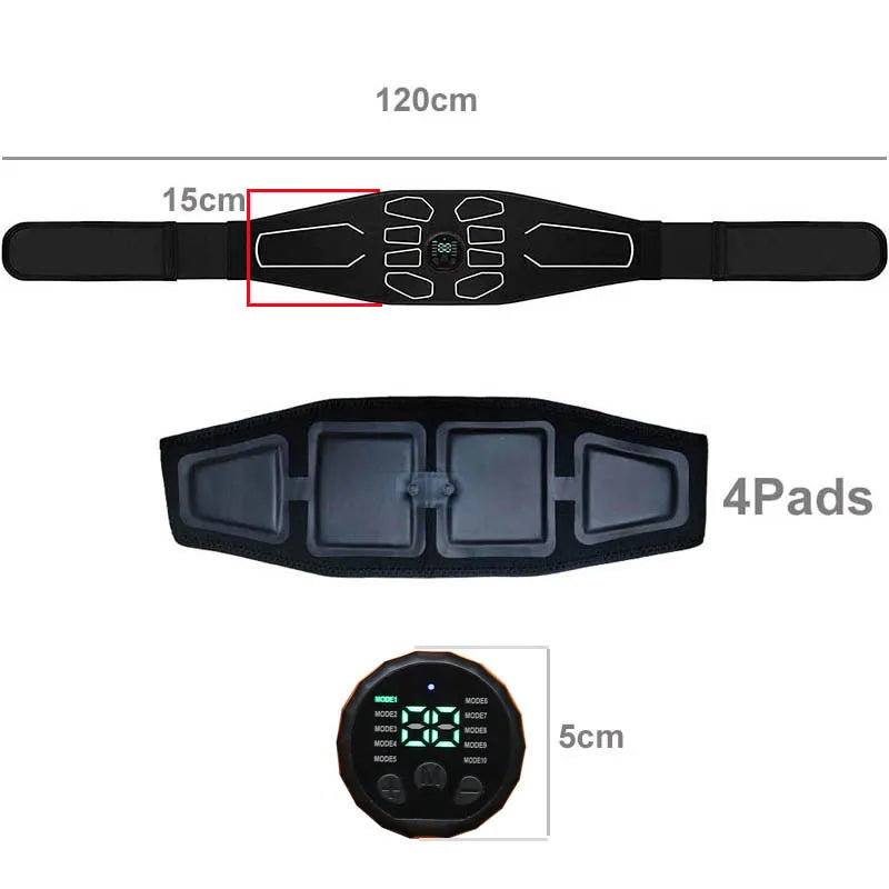 EMS Abdominal Toning Belt Electric Muscle Stimulation Muscle Toner