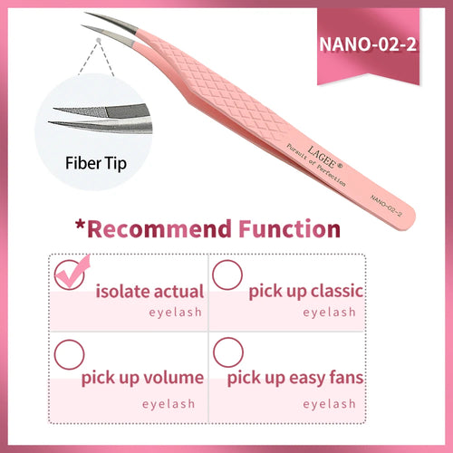 LAGEE Fiber Tip Eyelash Extension Tweezer Volume Isolation Precise