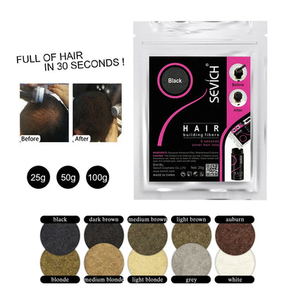 SEVICH Hair Fiber 100g Keratin Hair Fiber Thickening powder Hair