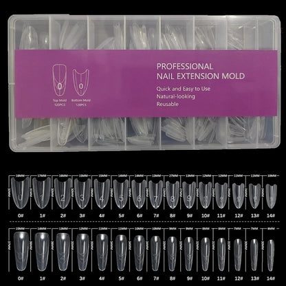 240PCS Sandwich Dual Nail Form Coffin Almond Nail Forms 15Size