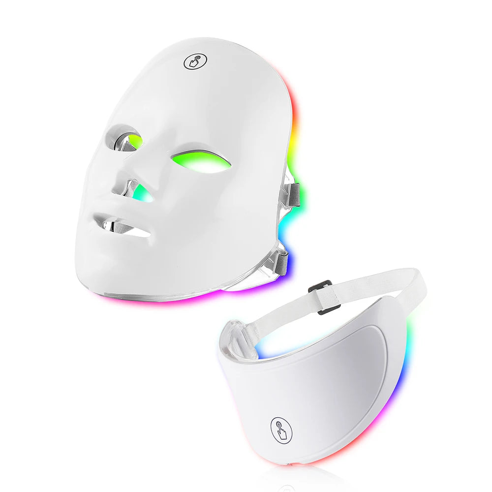 7 Colors Led Facial Mask With Neck Red Light Therapy Mask For Skin