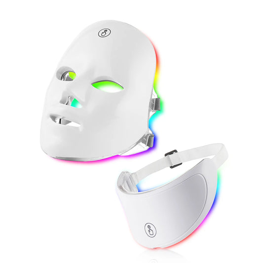 7 Colors Led Facial Mask With Neck Red Light Therapy Mask For Skin