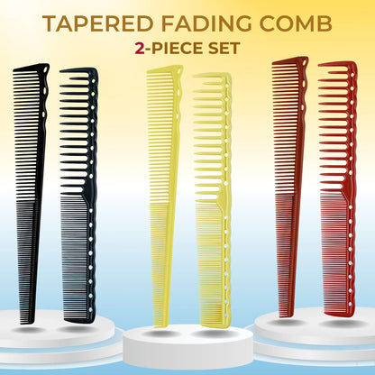 2pcs Set Professional Barbershop Hairdressing Dense Teeth Comb