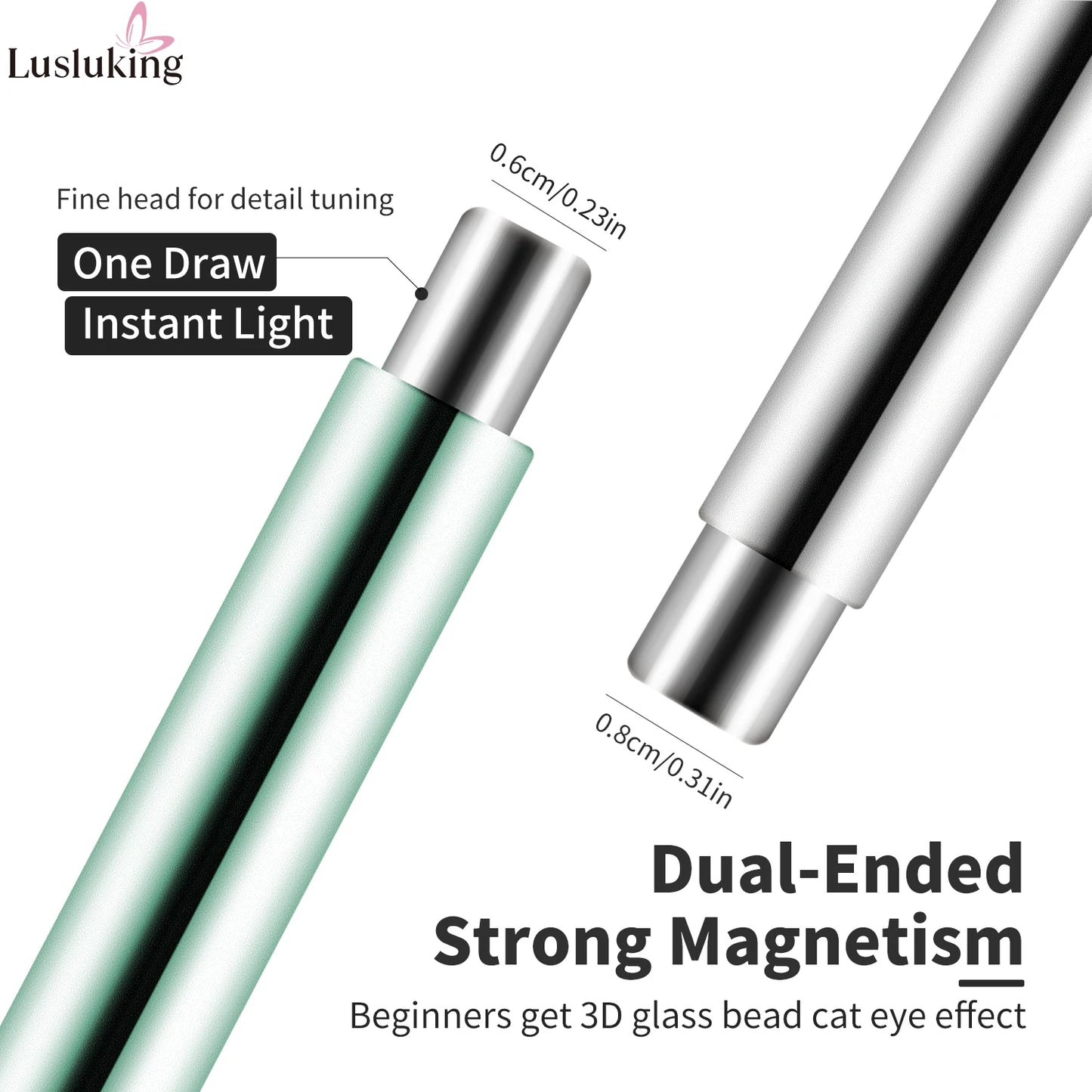 Cat Eye Nail Art Magnetic Tool Cylindrical Stick with Ball Magnet