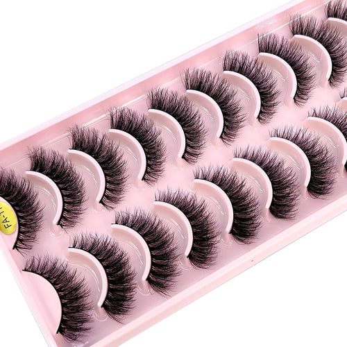 HBZGTLAD New 10 Pairs Natural False Eyelashes Fake Lashes Long Makeup
