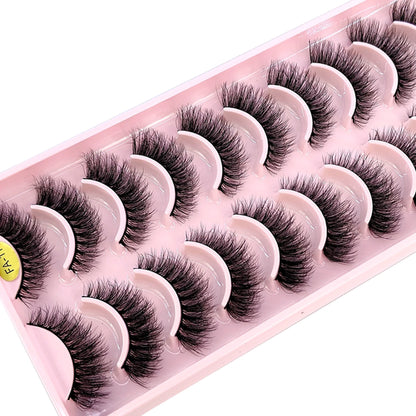 HBZGTLAD New 10 Pairs Natural False Eyelashes Fake Lashes Long Makeup